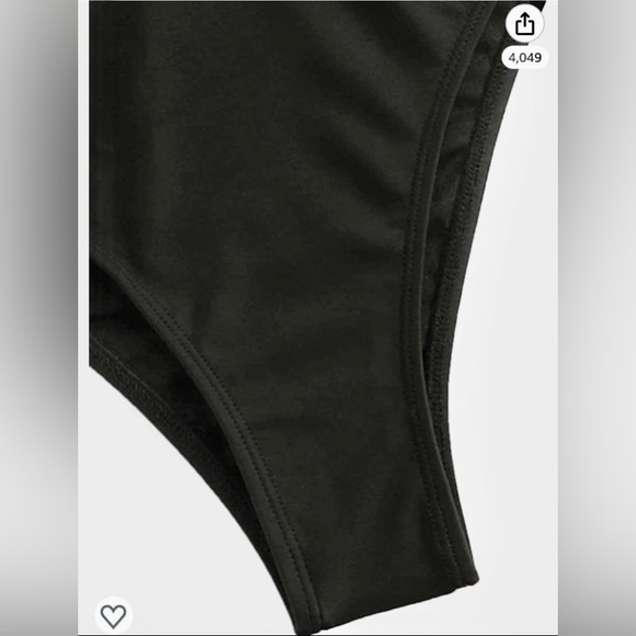 NWOT SWIMSUIT Black One Piece Plunge by Sweaty Rocks - Picture 4 of 12